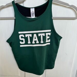 STATE (MSU SPARTANS) Women's Green Crop Tank Top